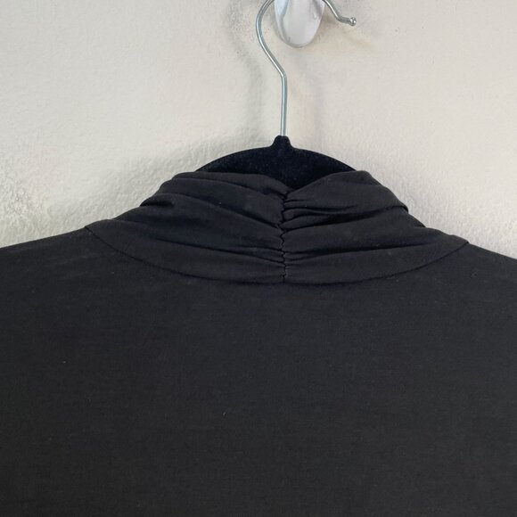 NEW Liz Claiborne Womens Plus 3X Black Draped Top Pima Cotton Blend Shirt - Picture 9 of 9